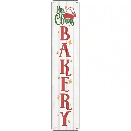 Mrs Claus Bakery White Novelty Metal Street Sign 24" x 5" (ST)