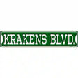 Krakens Blvd Novelty Metal Street Sign 24" x 5" (ST)