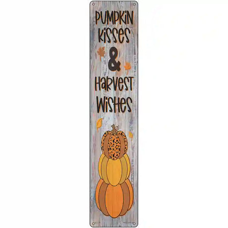 Pumpkin Kisses Novelty Metal Street Sign 24" x 5" (ST)