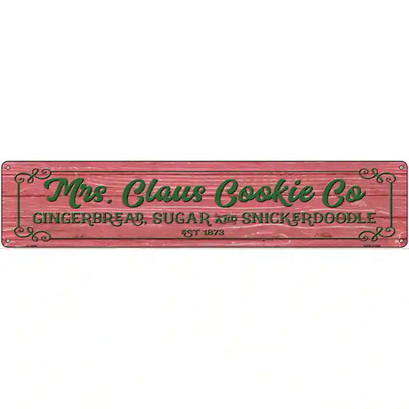 Mrs Claus Cookie Co Red Novelty Metal Street Sign 24" x 5" (ST)