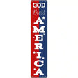 God Bless America Red and Blue Novelty Metal Street Sign 24" x 5" (ST)