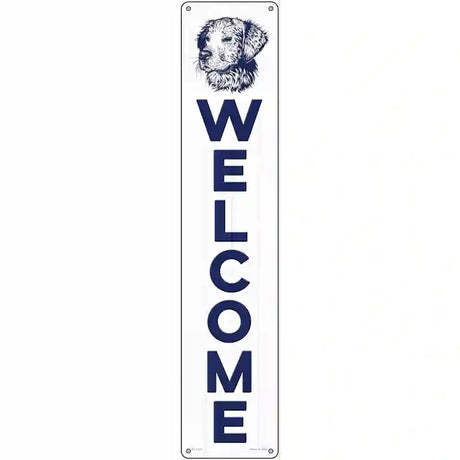 Welcome with Dog Novelty Metal Street Sign 24" x 5" (ST)