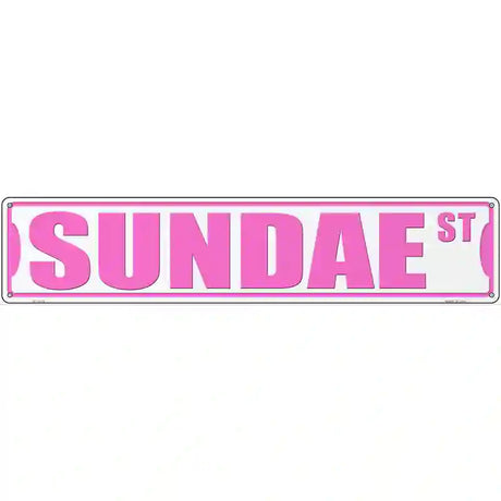 Sundae St Novelty Metal Street Sign 24" x 5" (ST)