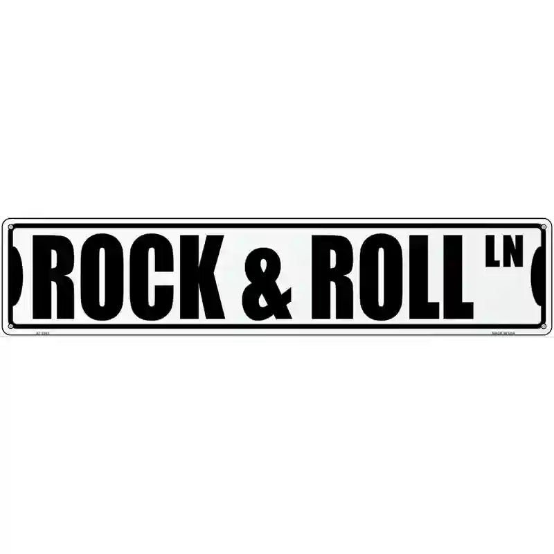 Rock and Roll Ln Novelty Metal Street Sign 24" x 5" (ST)