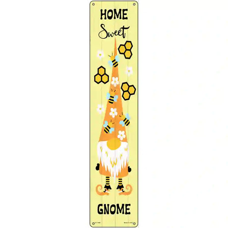 Home Sweet Gnome Bee Vertical Novelty Metal Street Sign 24" x 5" (ST)