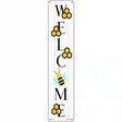 Welcome Bee Vertical Novelty Metal Street Sign 24" x 5" (ST)