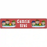 Camping Spot Six Camo Gnomes Novelty Metal Street Sign 24" x 5" (ST)