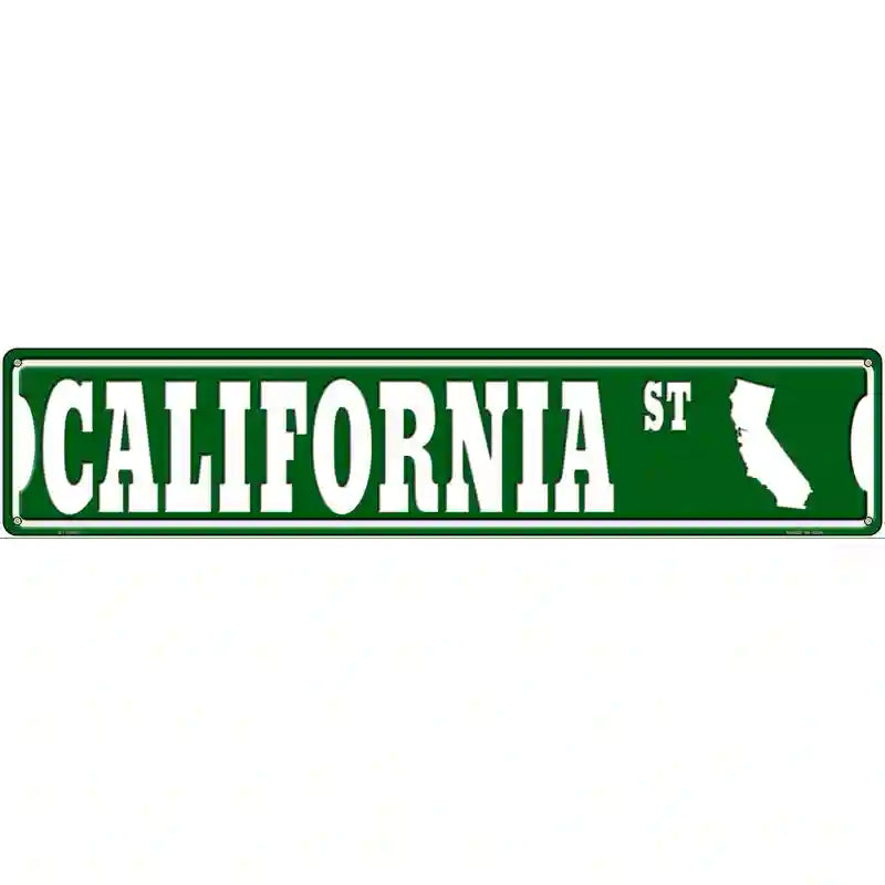 California St Silhouette Novelty Metal Street Sign 24" x 5" (ST)