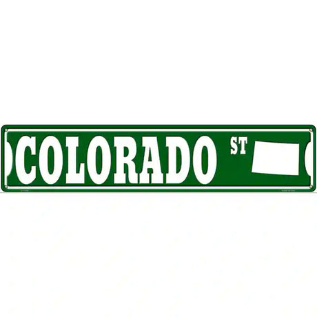 Colorado St Silhouette Novelty Metal Street Sign 24" x 5" (ST)