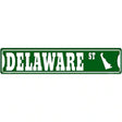 Delaware St Silhouette Novelty Metal Street Sign 24" x 5" (ST)