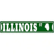 Illinois St Silhouette Novelty Metal Street Sign 24" x 5" (ST)