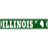 Illinois St Silhouette Novelty Metal Street Sign 24" x 5" (ST)