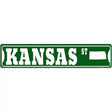 Kansas St Silhouette Novelty Metal Street Sign 24" x 5" (ST)