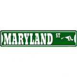 Maryland St Silhouette Novelty Metal Street Sign 24" x 5" (ST)