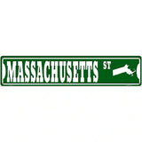 Massachusetts St Silhouette Novelty Metal Street Sign 24" x 5" (ST)