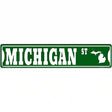 Michigan St Silhouette Novelty Metal Street Sign 24" x 5" (ST)