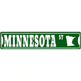 Minnesota St Silhouette Novelty Metal Street Sign 24" x 5" (ST)