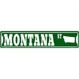 Montana St Silhouette Novelty Metal Street Sign 24" x 5" (ST)