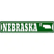 Nebraska St Silhouette Novelty Metal Street Sign 24" x 5" (ST)