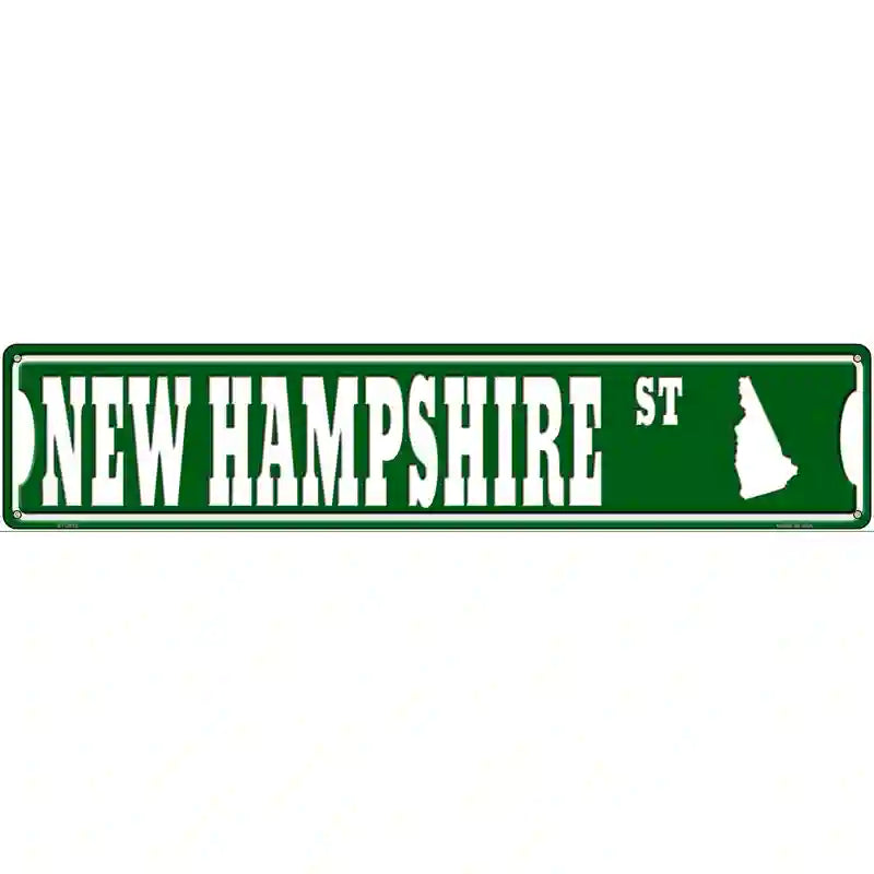 New Hampshire St Silhouette Novelty Metal Street Sign 24" x 5" (ST)