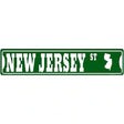 New Jersey St Silhouette Novelty Metal Street Sign 24" x 5" (ST)