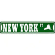 New York St Silhouette Novelty Metal Street Sign 24" x 5" (ST)