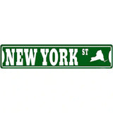 New York St Silhouette Novelty Metal Street Sign 24" x 5" (ST)