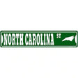 North Carolina St Silhouette Novelty Metal Street Sign 24" x 5" (ST)