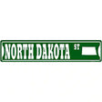 North Dakota St Silhouette Novelty Metal Street Sign 24" x 5" (ST)