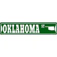 Oklahoma St Silhouette Novelty Metal Street Sign 24" x 5" (ST)