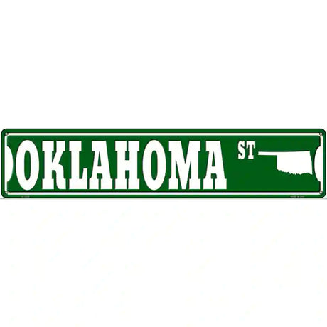 Oklahoma St Silhouette Novelty Metal Street Sign 24" x 5" (ST)