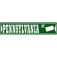 Pennsylvania St Silhouette Novelty Metal Street Sign 24" x 5" (ST)