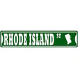 Rhode Island St Silhouette Novelty Metal Street Sign 24" x 5" (ST)