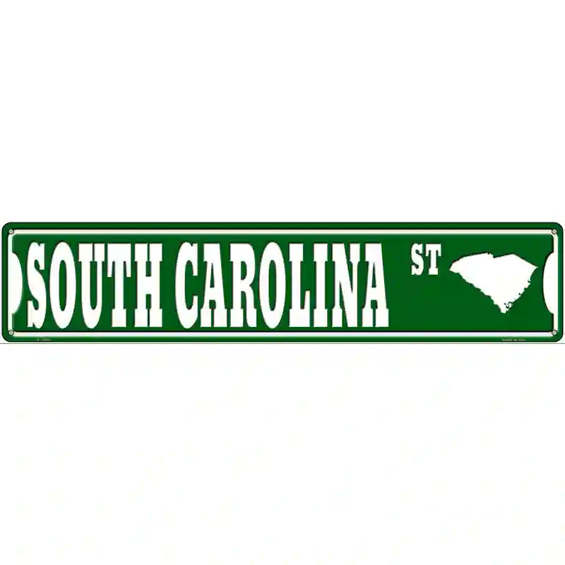 South Carolina St Silhouette Novelty Metal Street Sign 24" x 5" (ST)