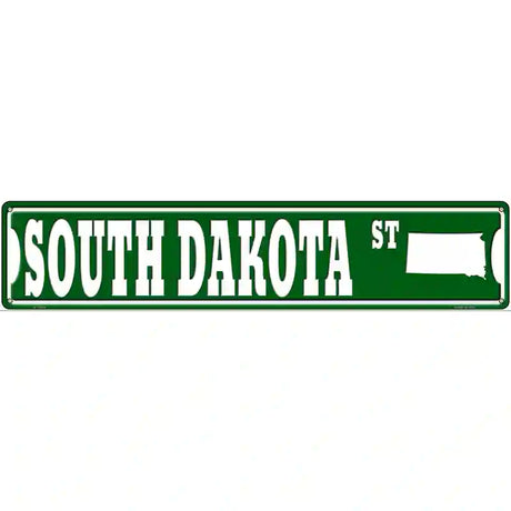 South Dakota St Silhouette Novelty Metal Street Sign 24" x 5" (ST)