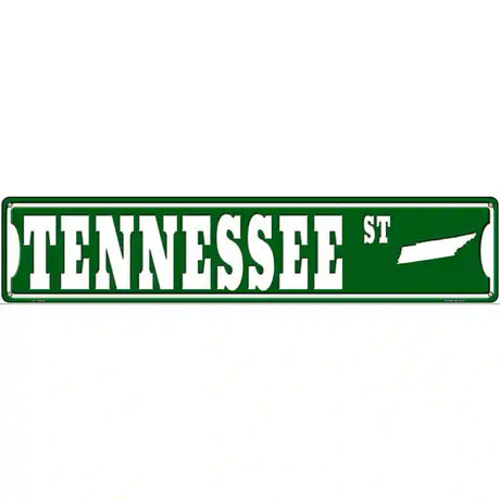 Tennessee St Silhouette Novelty Metal Street Sign 24" x 5" (ST)