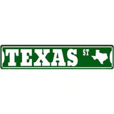 Texas St Silhouette Novelty Metal Street Sign 24" x 5" (ST)