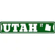 Utah St Silhouette Novelty Metal Street Sign 24" x 5" (ST)