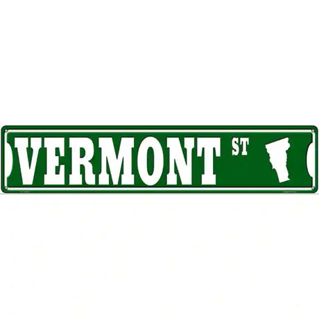 Vermont St Silhouette Novelty Metal Street Sign 24" x 5" (ST)