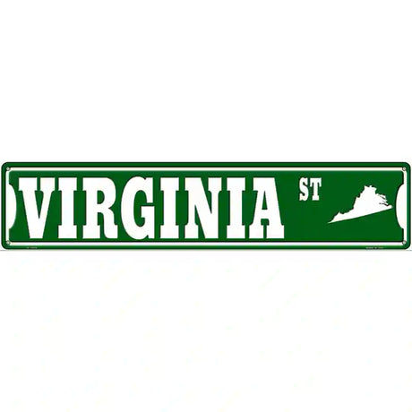 Virginia St Silhouette Novelty Metal Street Sign 24" x 5" (ST)