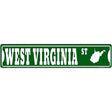 West Virginia St Silhouette Novelty Metal Street Sign 24" x 5" (ST)