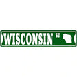 Wisconsin St Silhouette Novelty Metal Street Sign 24" x 5" (ST)