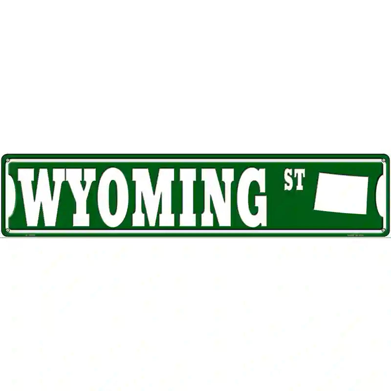 Wyoming St Silhouette Novelty Metal Street Sign 24" x 5" (ST)