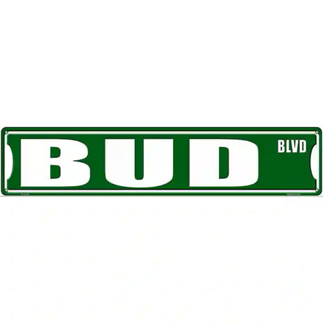 Bud Blvd Novelty Metal Street Sign 24" x 5" (ST)