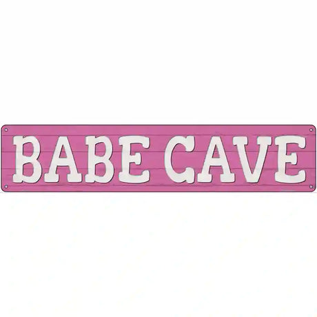 Babe Cave Novelty Metal Street Sign 24" x 5" (ST)