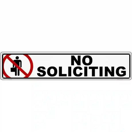 No Soliciting Novelty Metal Street Sign 24" x 5" (ST)