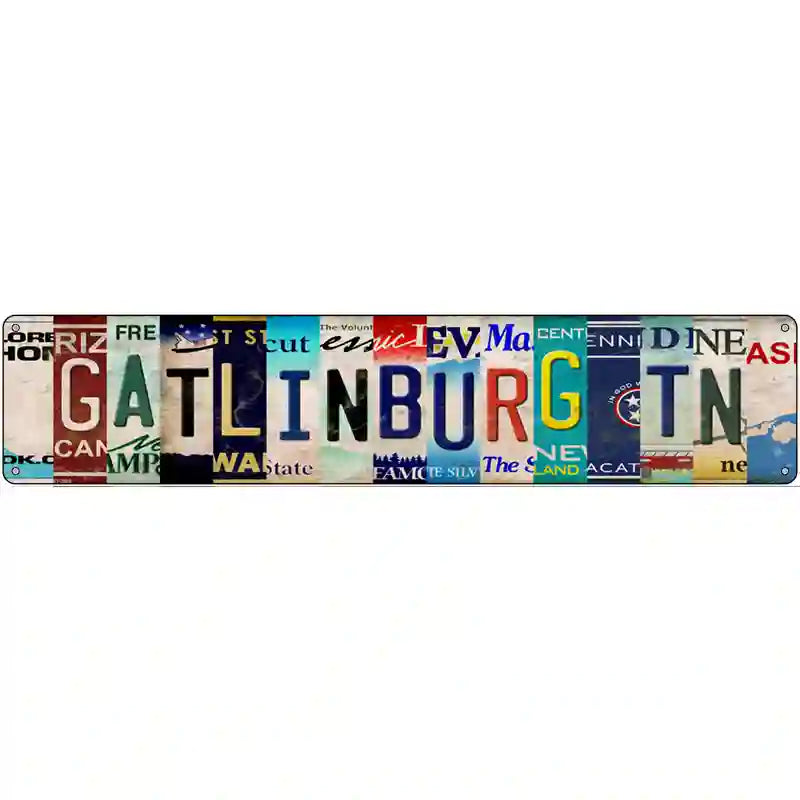 Gatlinburg TN Strips Novelty Metal Street Sign 24" x 5" (ST)