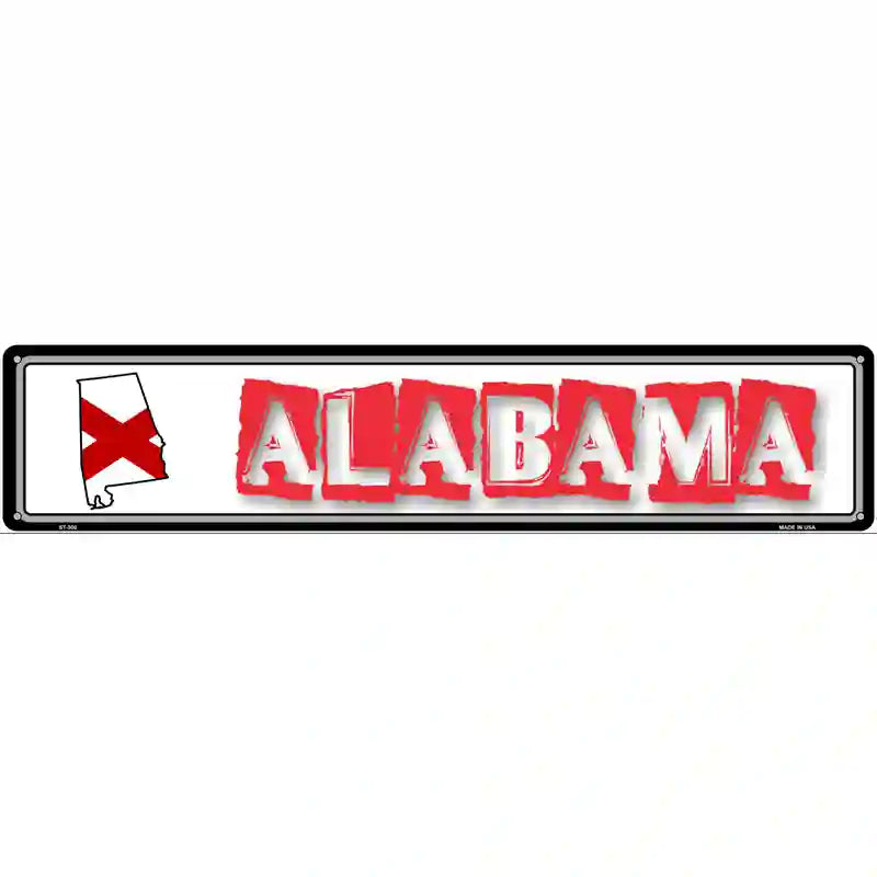 Alabama State Outline Novelty Metal Vanity Street Sign 24" x 5" (ST)