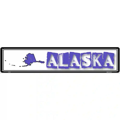 Alaska State Outline Novelty Metal Vanity Street Sign 24" x 5" (ST)