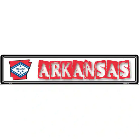 Arkansas State Outline Novelty Metal Vanity Street Sign 24" x 5" (ST)